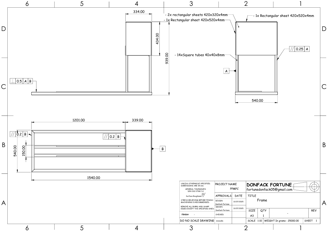 Frame of the Pedal Power Mobile Phone Charger