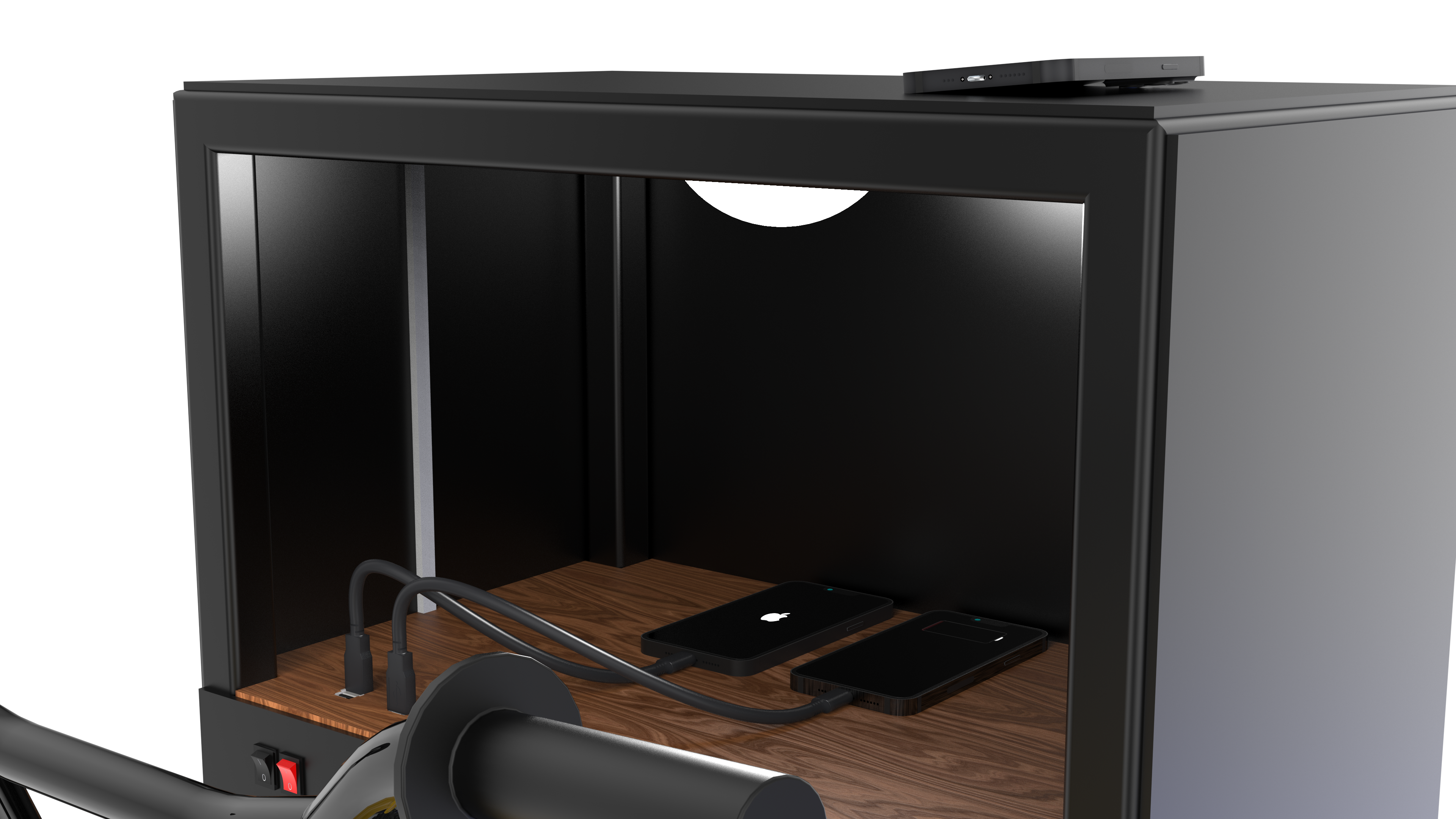 3d rendering of the pedal power mobile phone charger